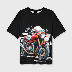 Футболка оверсайз женская Red Moto, цвет: 3D-принт