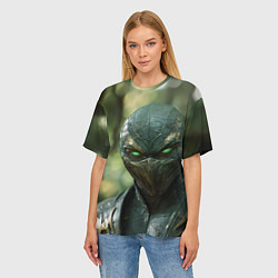 Футболка оверсайз женская Reptile green Mortal kombat, цвет: 3D-принт — фото 2