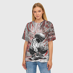 Футболка оверсайз женская Ксеноморф на спорте, цвет: 3D-принт — фото 2