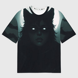 Женская футболка оверсайз Волчица