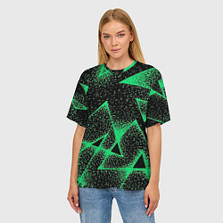 Футболка оверсайз женская A light green triangle with dots, цвет: 3D-принт — фото 2
