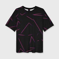 Женская футболка оверсайз Color pink line