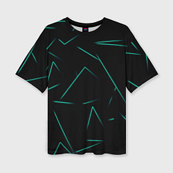 Женская футболка оверсайз Color turquoise line