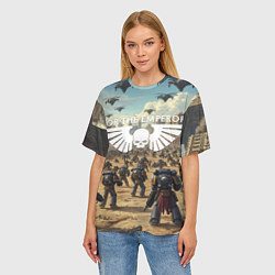 Футболка оверсайз женская Warhammer 40k поле боя, цвет: 3D-принт — фото 2