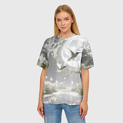 Футболка оверсайз женская Сказочные птички, цвет: 3D-принт — фото 2