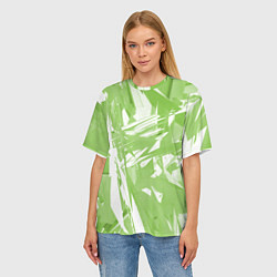 Футболка оверсайз женская Color white green, цвет: 3D-принт — фото 2