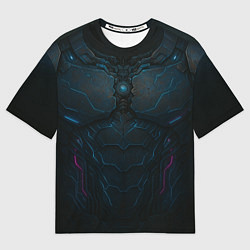 Женская футболка оверсайз Неоновый панцирь