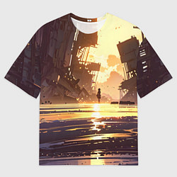 Футболка оверсайз женская Аниме под солнцем, цвет: 3D-принт