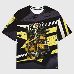 Футболка оверсайз женская ACDC в автобусе, цвет: 3D-принт