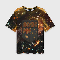 Футболка оверсайз женская ACDC в стиле нашивки, цвет: 3D-принт