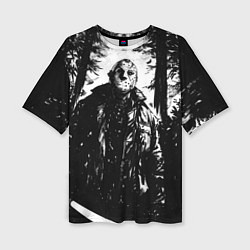 Футболка оверсайз женская Джейсон в лесу, цвет: 3D-принт