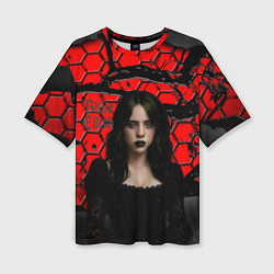 Футболка оверсайз женская Билли Айлиш готический образ, цвет: 3D-принт