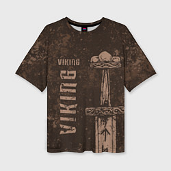 Женская футболка оверсайз Меч викинга