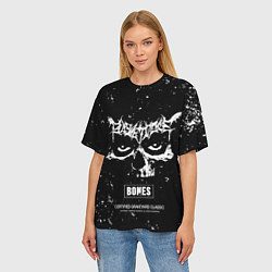 Футболка оверсайз женская Bones album - глаза, цвет: 3D-принт — фото 2