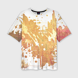 Футболка оверсайз женская Абстракция - gold spot on white, цвет: 3D-принт