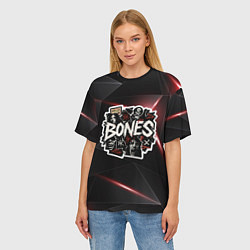 Футболка оверсайз женская Bones logo stickers, цвет: 3D-принт — фото 2