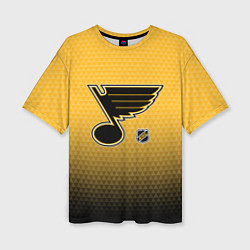 Женская футболка оверсайз Сент Луис Блюз - желтый градиент