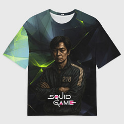 Футболка оверсайз женская Игра в кальмара - игрок 218 скрещивает руки, цвет: 3D-принт