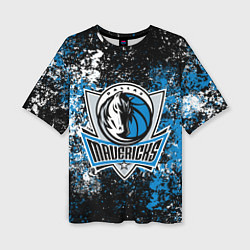 Футболка оверсайз женская Даллас Маверикс - цветовой хаос, цвет: 3D-принт