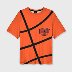 Женская футболка оверсайз Майами Хит - баскетболная разметка