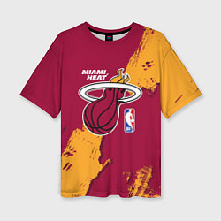 Футболка оверсайз женская Майами Хит - разлитая краска, цвет: 3D-принт