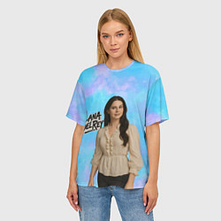 Футболка оверсайз женская Lana Del Rey в белой блузке, цвет: 3D-принт — фото 2