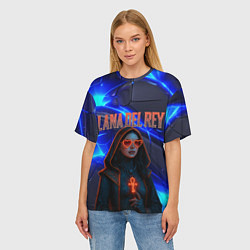 Футболка оверсайз женская Lana Del Rey киберпанк, цвет: 3D-принт — фото 2