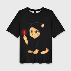 Женская футболка оверсайз Котик ситх