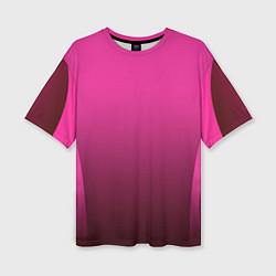 Футболка оверсайз женская Малиновый градиент комбинированный узор, цвет: 3D-принт