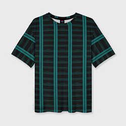 Футболка оверсайз женская Color blue dark stripe, цвет: 3D-принт