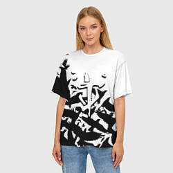 Футболка оверсайз женская Doom black crow logo, цвет: 3D-принт — фото 2