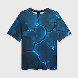 Женская футболка оверсайз Неоновые плиты с камуфляжем