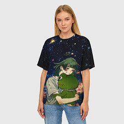 Футболка оверсайз женская МаоМао и Лягушонок Пепе - Монолог Фармацевта, цвет: 3D-принт — фото 2