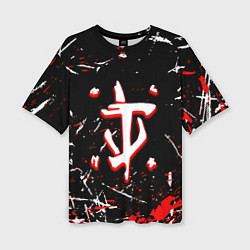 Футболка оверсайз женская Doom краски штрихи, цвет: 3D-принт