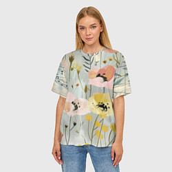 Футболка оверсайз женская Цветы и цветочки, цвет: 3D-принт — фото 2