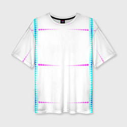 Футболка оверсайз женская Color white blue pink stripes, цвет: 3D-принт