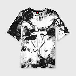 Футболка оверсайз женская Doom краски всплеск белые, цвет: 3D-принт