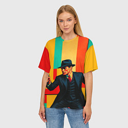 Футболка оверсайз женская Мужчина с пистолетом поп-арт, цвет: 3D-принт — фото 2