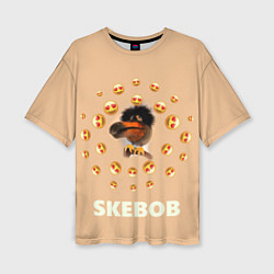 Футболка оверсайз женская Мем скебоб и смайлики, цвет: 3D-принт