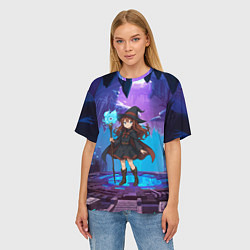 Футболка оверсайз женская Аниме девочка маг с волшебных посохом, цвет: 3D-принт — фото 2