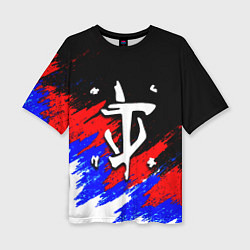 Футболка оверсайз женская Doom триколор краски, цвет: 3D-принт