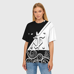 Футболка оверсайз женская Doom стильная геометрия, цвет: 3D-принт — фото 2