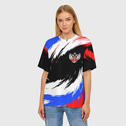 Футболка оверсайз женская Федерация бокса РФ - краска, цвет: 3D-принт — фото 2