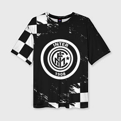 Футболка оверсайз женская Inter клетка краски, цвет: 3D-принт