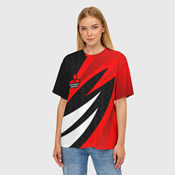 Футболка оверсайз женская Митсубиси - красный спорт, цвет: 3D-принт — фото 2