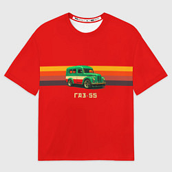 Футболка оверсайз женская Рето автобус ГАЗ-55 в стиле поп-арт, цвет: 3D-принт
