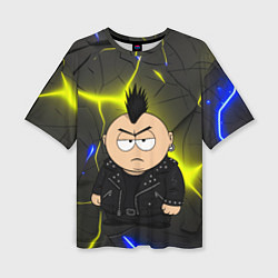 Футболка оверсайз женская Эрик Картман - черный панк, цвет: 3D-принт