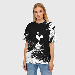 Футболка оверсайз женская Тоттенхэм белые брызги красок, цвет: 3D-принт — фото 2