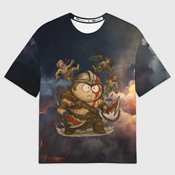 Женская футболка оверсайз Эрик Картман вселенная God of War