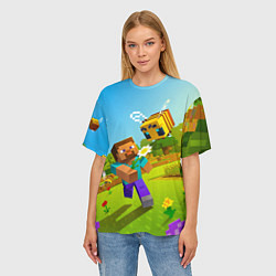 Футболка оверсайз женская Стив и пчела, цвет: 3D-принт — фото 2